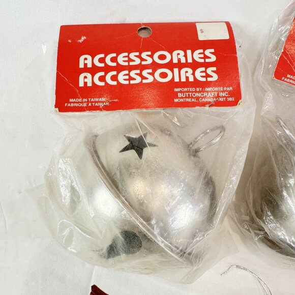 Mixed Lot Of 7 Sleigh Jingle Bells Stars New Vintage 4" + Craft Christmas Decor - Picture 2 of 5